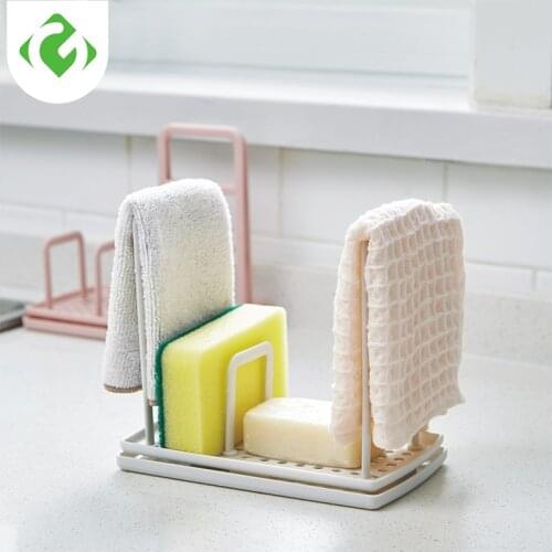 GUANYAO Dish Cloths Drain Rack Clean Sponge Holder Rag Storage Rack Kitchen Shelf Wipe rack dishwashing cloth drain rack sponge