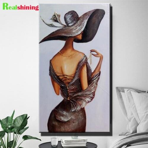 Full,Square Round Diamond painting Fantasy exquisite Lady 3d picture of rhinestone Large mosaic full embroidery,hat Woman N2320