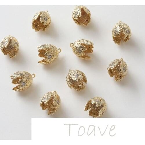 14K gold-clad exquisite cap pendant diy earrings bracelet necklace copper accessory material