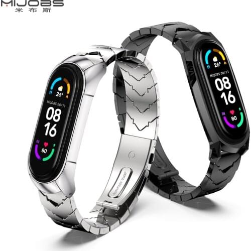Mi Band 4 5 6 3 Strap For Xiaomi Mi Band 6 Bracelet Mi Band 5 Strap Metal Wristband Mi 3 Pulseira Miband 4 Correa