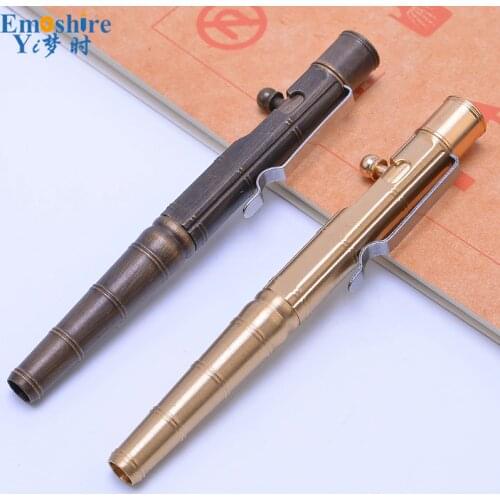 Luxury Ball Pen Metal Ball Pen Ballpoint Pen Pressed Rod Ballpoint Pen Brass Gun Bolt Stationery for School Gifts P515