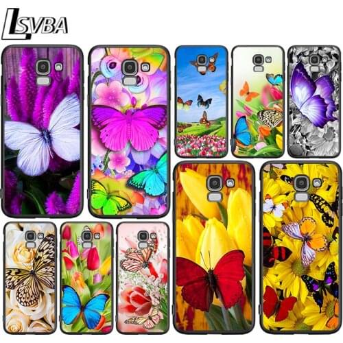Colorful Flower Butterfly for Samsung Galaxy J2 J3 J4 Core J5 J6 J7 J8 Prime duo Plus 2018 2017 2016 Silicone Phone Cover