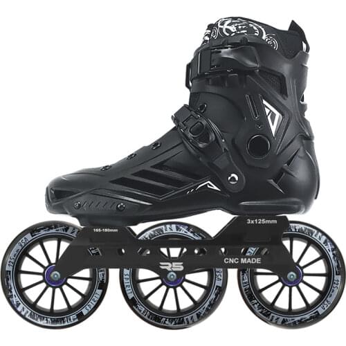Speed Inline Skate High Ankle Roller Skates 3x125mm Wheels Marathon Professional Half Boots Skating Shoes Free Skating