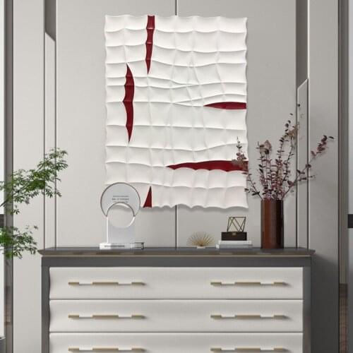 Modern Light Luxury Simple Nordic Style Hanging Painting Red Vertical Bar Abstract Stereo Living Room Porch Bedside Decoration