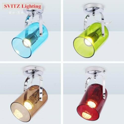 Showcase colorful glass Led spotlight down track light Led Corridor Suction Ceiling Lamp light fixtures salon Bar drawing lights