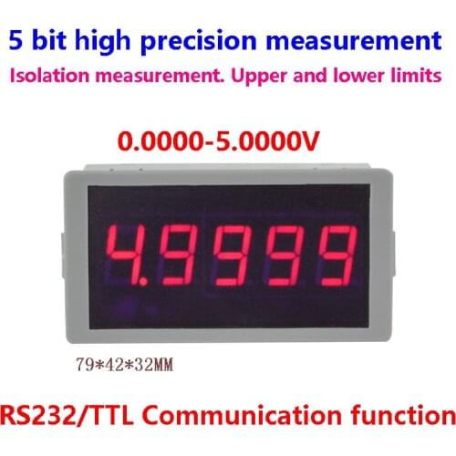 GWUNW BY56W DC 5.0000V(5V) 5 bit high precision Voltmeter RS232 Serial Communication alarm signal Voltage Tester Meter