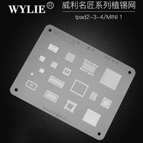 Wylie BGA Stencil Reballing For ipad 2/3/4/mini A1458 Bluetooth Audio WIFI NAND CPU RAM Power 343s0593 343s0561 343s0622 IC Chip
