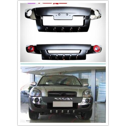 High quality plastic ABS Chrome Front+Rear bumper cover trim fit for 2006-2012 Hyundai Tucson Car styling