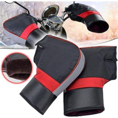 Protective Motorcycle Scooter Thick Warm Handlebar Muff Grip Handle Bar Muff Rainproof Riding Winter Warmer Thermal Cover Gloves