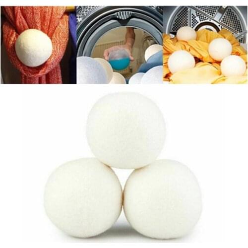 1pcs 6cm Natural Laundry Balls Reusable Wool Dryer Laundry Clothes Cleaning Dryer Softer Tumble Ball For Washing Ball Fabri J2K4