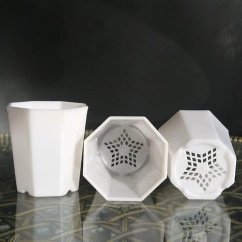 10 Pcs Flower Pot Imitation Ceramic Octagonal Succulent Plant Pot for Living Room