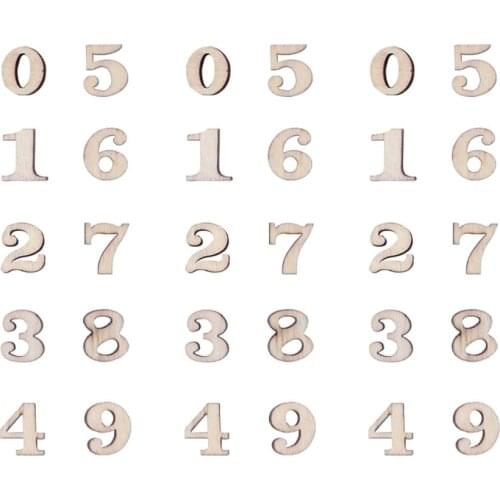 15mm DIY Doodle Educational Small Natural Wooden Slice Scrapbooking Embellishments DIY Craft Decor (Number Pattern)