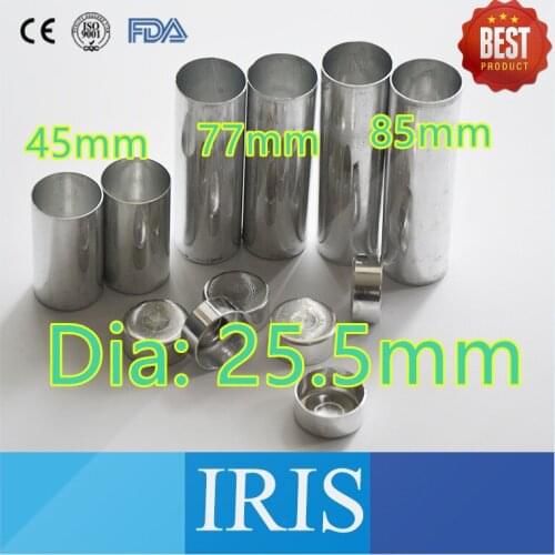 150PCS (25.5mm*45mm/77mm/85mm, each size 50pcs) Dental Material Empty Aluminum Dental Cartridges for Resin Dentures