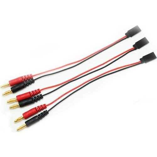 3pcs RC Battery Charge Cable JR Plug to 4mm Bullet Banana Connector 22AWG 300mm Wire for RC Helicopter Quadcopter Lipo Batter