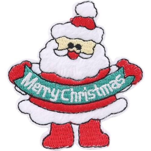 5pcs/Pack DIY Embroidery Clothes Patch Cute Snowman Santa Claus Christmas Tree Stickers Christmas Series Patches Decorative