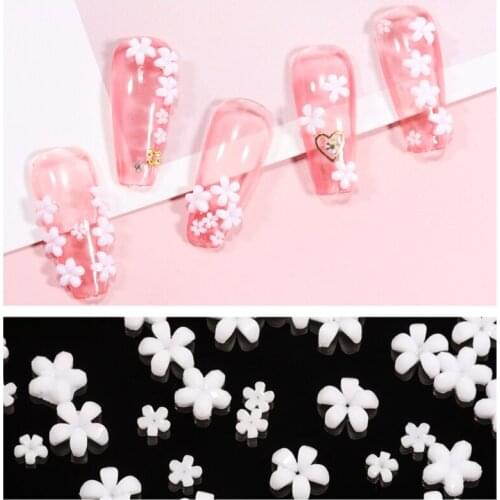 50/100pcs 3D Flower Nail Art Charms Decoration Nails Design Decals for Women Girls DIY Craft Tool