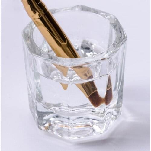 1PC Acrylic Nail Cup Clear Crystal Bowl Acrylic Powder Liquid Holder Dappen Dish Salon Equipment Nail Art Design Tool