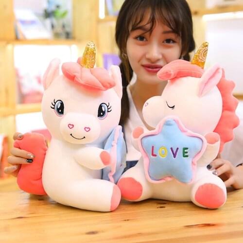 Love sitting style unicorn children plush toys unicorn cartoon kids baby birthday gift stuffed toy