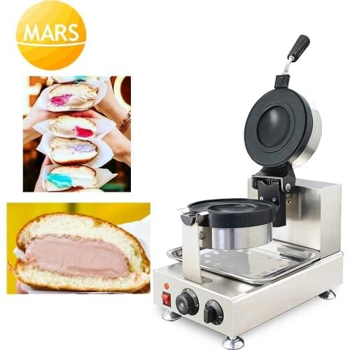 Electric Gelato Panini Press Maker Italian Ice Cream Sandwich Machine Hot Buger Krapfen Donut Warmer Iron For Brioche Con Gelato