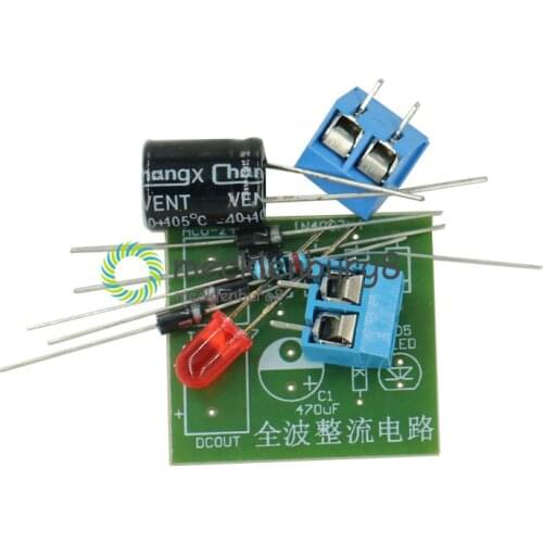 Electronic DIY Kits AC To DC Power Supply Converter IN4007 Bridge Rectifier Circuit Board Suite Teaching Trainning Full Wave