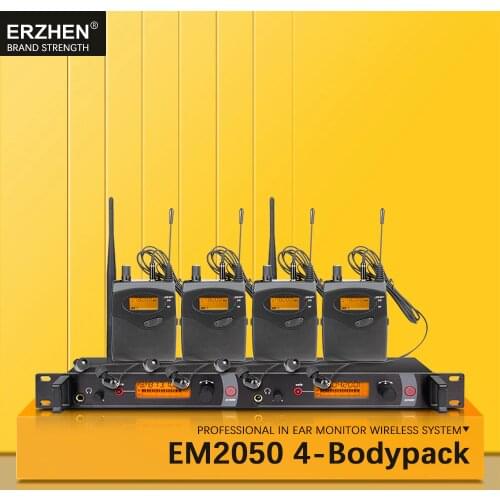 Ear monitor wireless system with 4 receiver EM2050 In Stage monitor Ear Monitor System 2 Channel Monitoring in ear system