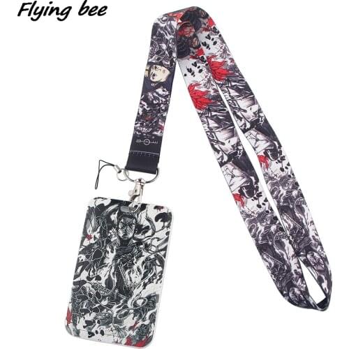 Flyingbee Anime Cartoon Creative Lanyard Card Holder Student Hanging Neck Phone Lanyard Badge Subway Access Card Holder X1434
