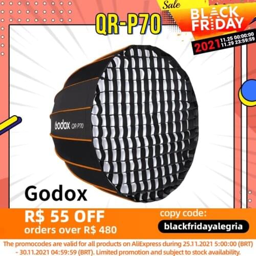 Godox QR-P70 70CM QR-P90 90CM QR-P120 12CM Quickly Release Parabolic Deep Softbox Honeycomb Grid for Bowens Mount Studio Flash