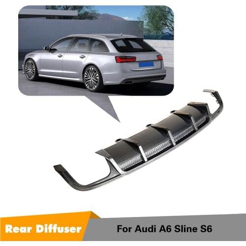 Car Rear Bumper Diffuser Lip , Carbon Fiber Car Rear Bumper Diffuser Lip for Audi A6 Sline S6 Hatchback Avant Touring 2015-2018