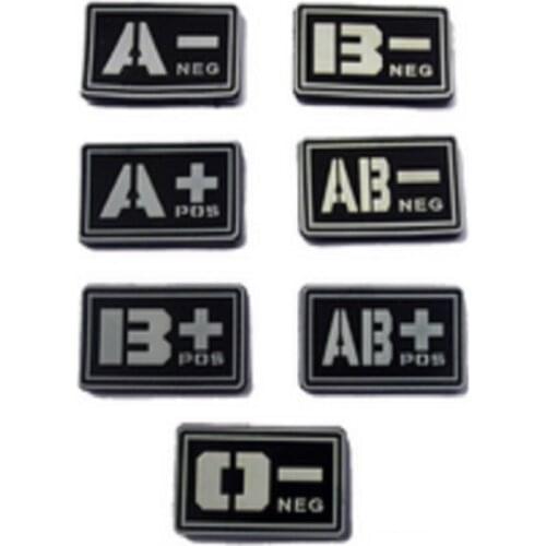 PVC Glue Patch Fluorescent Luminous Function The American Blood Type Patches For Clothing Jacket Hat Backpack Bag
