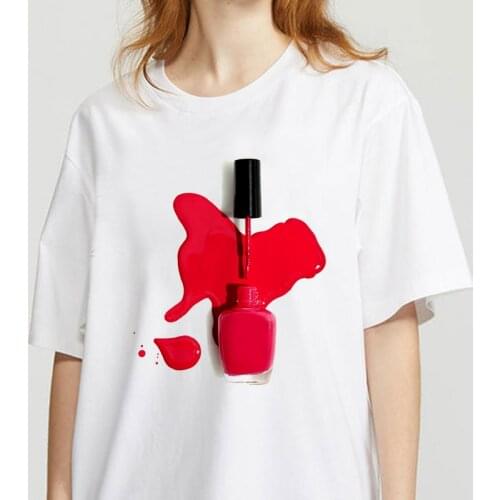 Korea Clothing Women T-shirt Street Clothing 2021 T-shirt Ms.Nail Polish T-shirt Summer Harajuku Top T-shirt
