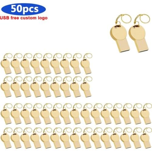 Metal 50pcs/lot free logo 128GB usb2.0 flash drives thumb pendrive u disk 4GB 8GB 16GB 32GB 64GB usb metal creative memory stick