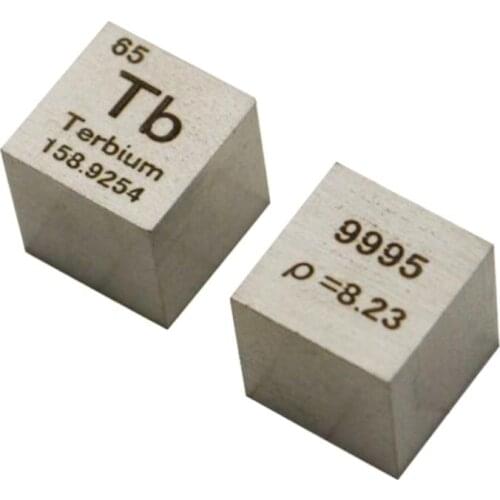 Terbium Metal 10mm Density Cube 99.95% Pure for Element Collection