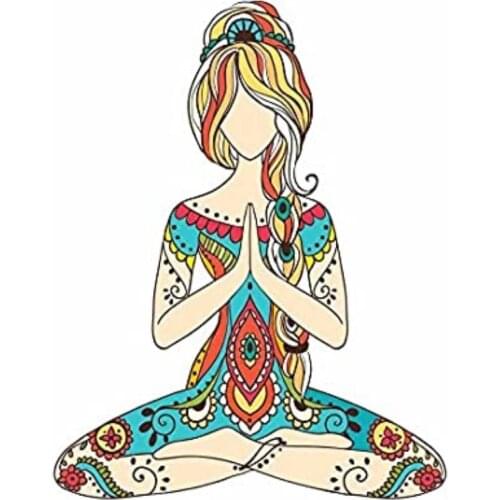 Fashion Yoga Car Stickers Waterproof Decals Auto Decoration for Laptop Suitcase Guitar Truck Motorcycle PVC,15cm*11cm