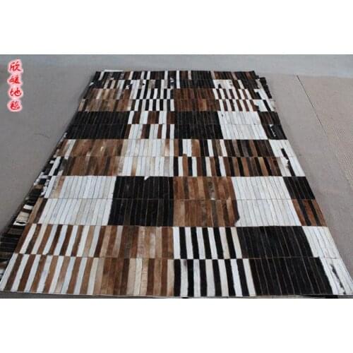 Fashionable art carpet 100% natural genuine cowhide leather golf mat