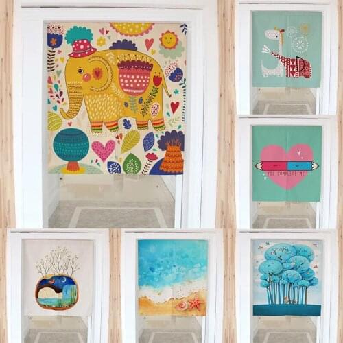 Cartoon Animal Kitchen Door Curtain Bathroom Partition Curtain Half Panel Curtain Home Decoraion Blackout Curtain