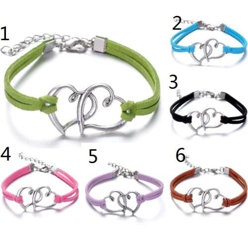 Braided Kit Heart-shaped Bracelet Set Friendship Bracelet Set Friendly Love Couples Bracelet Set Infinity Fashion Snap Jewelry