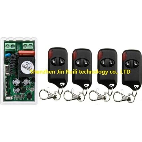 AC220V 10A 1CH Wireless Remote Control Switch System 1*Receiver + 4*cat eye Transmitters for Appliances Gate Garage Door JRL-22
