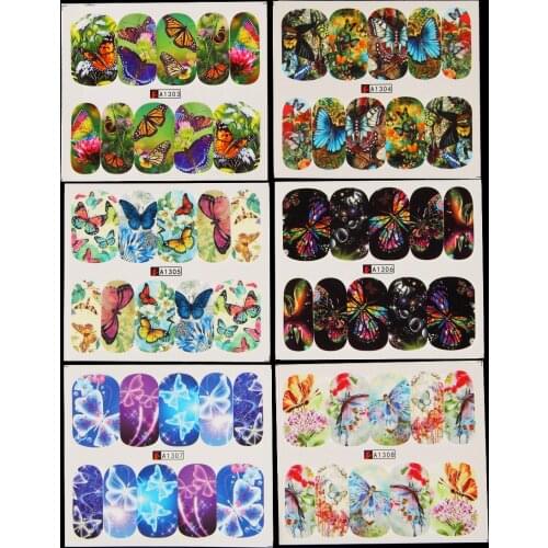 12Patterns Water Decals Nail Art Transfer Stickers Big Sheet Manicure Decoration Summer DIY Slider For Manicuring Nail Art Water