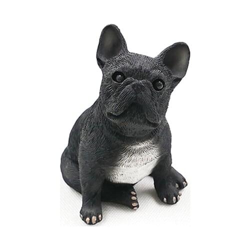 Fashion Animal Crafts Mini Fighter Dog Model Simulation French Bulldog Decoration Desktop Act Cattle Car Crafts Decoration