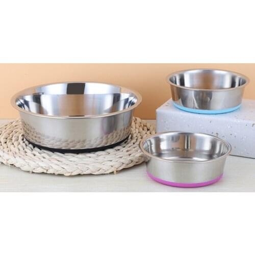 Stainless Steel Dog Cat Bowl Non-slip Durable Anti-fall Dogs Feeding Bowls for Small Medium Dogs Cat Placemat Feeder Pet