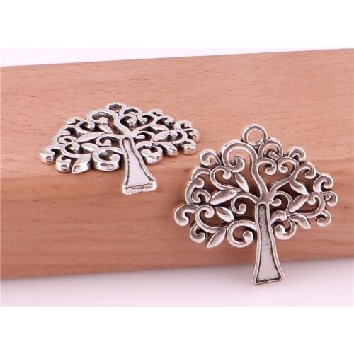 10pcs Charms Life Tree 30*31mm Tibetan Silver Plated Pendants Antique Jewelry Making DIY Handmade Craft Pendant