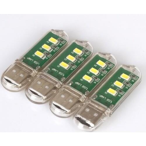 Portable Mini USB 3LED lamp Book lights 420MA 2.3W 5V Camping Bulb For PC Laptops Reading Night light Emergency Atmosphere Light