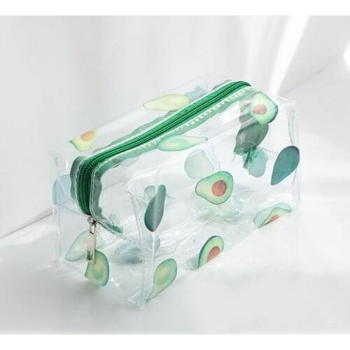 Transparent PVC Makeup Bag For Women Fashion Print Cosmetic Bag Waterproof Zipper Portable Travel Bathroom Toiletries Organizer