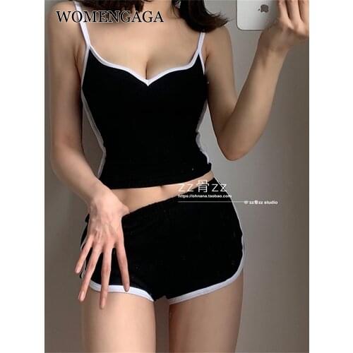 Korea 2021 Women Sexy Hot Loose Casual Regular Elastic Waist Girl Female Black Cotton Shorts QA87