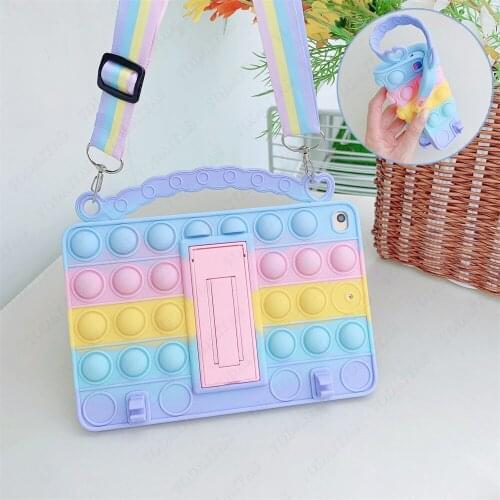 Push Bubble Fidget Toy Silicone Case for iPad 10.2 2019 2020 Mini 5 Air 1 2 3 4 10.5 10.9 Pro 11 2021 9.7"2017 2018 Kids Cover