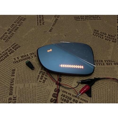 Eosuns Rear View Blue Mirror Led Turn Signal Heating Blind Spot Monitor for Renault Clio Espace Koleos Duster,2pcs