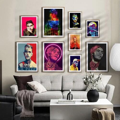 Modern Abstract Lil Peep Hot Rap Music Singer Poster Prints Wall stickers Canvas Painting for Bedroom Living Room Home Decor
