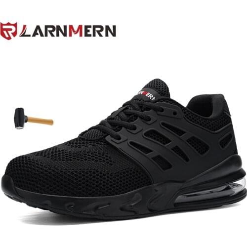 LARNMERN Men Safety Shoes Lightweight Breathable Steel Toe Shock-absorbing shoes For Men Construction Sneaker