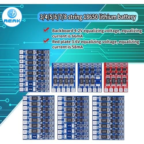 3S 4S 5S 21V 4.2V Balance Function Protection Board 68mA 5S Li-ion Lipo Battery Lithium 18650 Batteries Balanced 6S 7S 8S