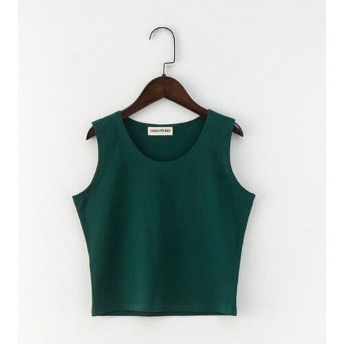 Women Crew Neck Vest Solid Color Tank Top Sleeveless T-shirt Cotton Comfortable Clothes Breathable Camisole Fashion Tees